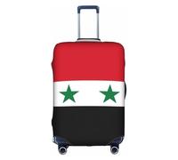 ZhRiYan Stylish Suitcase Cover Protector - Elastic Flag of the Syrian Arab Republic Print Luggage Travel Accessory, Business Trip Essential, White, Medium