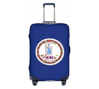 ZhRiYan Stylish Suitcase Cover Protector - Elastic Flag of Virginia Print Luggage Travel Accessory, Business Trip Essential, White, Large