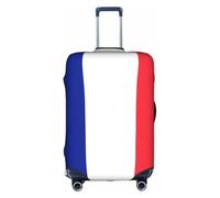 ZhRiYan Stylish Suitcase Cover Protector - Elastic French flag Print Luggage Travel Accessory, Business Trip Essential, White, Small