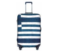 ZhRiYan Stylish Suitcase Cover Protector - Elastic greek flag Print Luggage Travel Accessory, Business Trip Essential, White, Medium