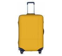 ZhRiYan Stylish Suitcase Cover Protector - Elastic Mustard Yellow Print Luggage Travel Accessory, Business Trip Essential, White, Small