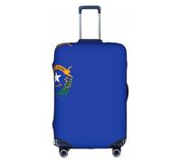ZhRiYan Stylish Suitcase Cover Protector - Elastic Nevada State Flag Print Luggage Travel Accessory, Business Trip Essential, White, Medium