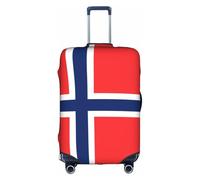 ZhRiYan Stylish Suitcase Cover Protector - Elastic Norwegian flag Print Luggage Travel Accessory, Business Trip Essential, White, S