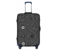 ZhRiYan Stylish Suitcase Cover Protector - Elastic Supernatural Inspiration Print Luggage Travel Accessory, Business Trip Essential, White, X-Large