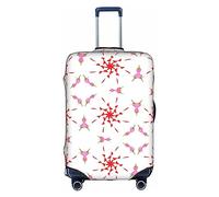ZhRiYan Stylish Suitcase Cover Protector - Elastic The budding and turning flower Print Luggage Travel Accessory, Business Trip Essential, White, Medium