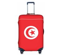 ZhRiYan Stylish Suitcase Cover Protector - Elastic Tunisian flag Print Luggage Travel Accessory, Business Trip Essential, White, Small