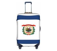ZhRiYan Stylish Suitcase Cover Protector - Elastic West Virginia Flag Print Luggage Travel Accessory, Business Trip Essential, White, Medium