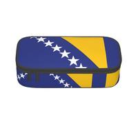 ZhRiYan The budding and turning flower Print Pencil Case â€“ Stationery Pouch Bag for Office, and Travel â€“ Spacious Compartments, Zipper Closure, Flag of Bosnia and Herzegovina, One Size, Print