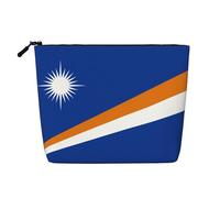 ZhRiYan The Deep Ocean Print Fake Hemp Makeup Bag - Reusable Cosmetic Organizer, Daily Storage, Business Trip Essential, Flag Of The Marshall Islands, One size