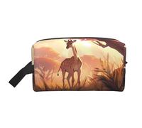 ZhRiYan Travel Cosmetic Bag – Reusable Dopp Kit with African savannah giraffe calf Full-Sided Print for Toiletry, Makeup, Accessories, and More, White, One Size, White, One Size