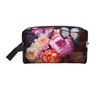 ZhRiYan Travel Cosmetic Bag â€“ Reusable Dopp Kit with Butterflies and Fresh Bush Full-Sided Print for Toiletry, Makeup, Accessories, and More, White, One Size, White, One Size