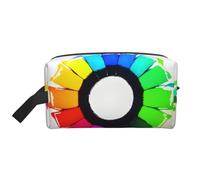 ZhRiYan Travel Cosmetic Bag – Reusable Dopp Kit with Colored crayon circles Full-Sided Print for Toiletry, Makeup, Accessories, and More, White, One Size, White, One Size