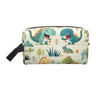 ZhRiYan Travel Cosmetic Bag â€“ Reusable Dopp Kit with Cute little baby dinosaur Full-Sided Print for Toiletry, Makeup, Accessories, and More, White, One Size, White, One Size