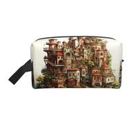 ZhRiYan Travel Cosmetic Bag â€“ Reusable Dopp Kit with Dream Castle Full-Sided Print for Toiletry, Makeup, Accessories, and More, White, One Size, White, One Size
