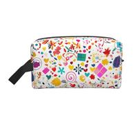 ZhRiYan Travel Cosmetic Bag – Reusable Dopp Kit with Happy Birthday Background Full-Sided Print for Toiletry, Makeup, Accessories, and More, White, One Size, White, One Size