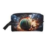 ZhRiYan Travel Cosmetic Bag â€“ Reusable Dopp Kit with Lightning Fever Tennis Full-Sided Print for Toiletry, Makeup, Accessories, and More, White, One Size, White, One Size