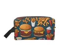 ZhRiYan Travel Cosmetic Bag – Reusable Dopp Kit with Lots of tasty food Full-Sided Print for Toiletry, Makeup, Accessories, and More, White, One Size, White, One Size