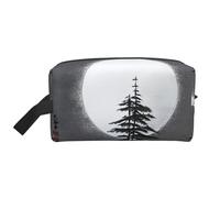 ZhRiYan Travel Cosmetic Bag â€“ Reusable Dopp Kit with Moon Pine Tree Full-Sided Print for Toiletry, Makeup, Accessories, and More, White, One Size, White, One Size