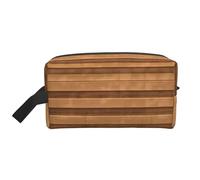 ZhRiYan Travel Cosmetic Bag â€“ Reusable Dopp Kit with Original wood color texture Full-Sided Print for Toiletry, Makeup, Accessories, and More, White, One Size, White, One Size