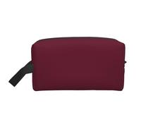 ZhRiYan Travel Cosmetic Bag – Reusable Dopp Kit with Pure Wine red Full-Sided Print for Toiletry, Makeup, Accessories, and More, White, One Size, White, One Size