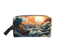 ZhRiYan Travel Cosmetic Bag – Reusable Dopp Kit with Sea and Sail Full-Sided Print for Toiletry, Makeup, Accessories, and More, White, One Size, White, One Size