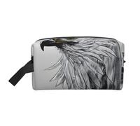 ZhRiYan Travel Cosmetic Bag â€“ Reusable Dopp Kit with Sketching an eagle Full-Sided Print for Toiletry, Makeup, Accessories, and More, White, One Size, White, One Size