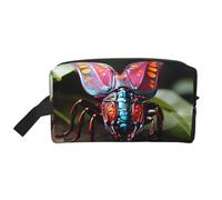 ZhRiYan Travel Cosmetic Bag – Reusable Dopp Kit with Strange Insects Full-Sided Print for Toiletry, Makeup, Accessories, and More, White, One Size, White, One Size