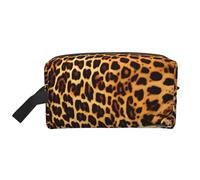 ZhRiYan Travel Cosmetic Bag – Reusable Dopp Kit with Stripes on leopards Full-Sided Print for Toiletry, Makeup, Accessories, and More, White, One Size, White, One Size