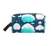ZhRiYan Travel Cosmetic Bag â€“ Reusable Dopp Kit with Two shy clouds Full-Sided Print for Toiletry, Makeup, Accessories, and More, White, One Size, White, One Size