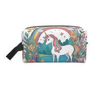 ZhRiYan Travel Cosmetic Bag â€“ Reusable Dopp Kit with Unicorns by the river Full-Sided Print for Toiletry, Makeup, Accessories, and More, White, One Size, White, One Size