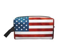 ZhRiYan Travel Cosmetic Bag â€“ Reusable Dopp Kit with Vintage American USA Flag Full-Sided Print for Toiletry, Makeup, Accessories, and More, White, One Size, White, One Size
