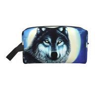 ZhRiYan Travel Cosmetic Bag â€“ Reusable Dopp Kit with wolf under moon Full-Sided Print for Toiletry, Makeup, Accessories, and More, White, One Size, White, One Size