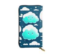ZhRiYan Two shy clouds Print Leather Long Clutch Wallet – Fashion Women's Personalized Wallet with Coin Pocket, Black, One Size, Black, One Size