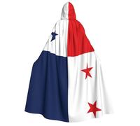 ZhRiYan Unisex Adult Halloween Hooded Cloak - Flag of Panama Full Print Witch Capa for Cosplay, Party, Stage & Carnival