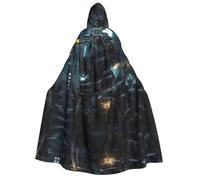 ZhRiYan Unisex Adult Halloween Hooded Cloak - Future Robot Full Print Witch Capa for Cosplay, Party, Stage & Carnival