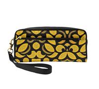 ZhRiYan Unknown creatures Print Leather Small Makeup Bag â€“ Travel Toiletry Bag for Women, Reusable Cosmetic Pouch with Zipper, Black, One Size, Black, One Size