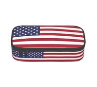 ZhRiYan USA Flag Patriotic Eagle Print Pencil Case â€“ Stationery Pouch Bag for Office, and Travel â€“ Spacious Compartments, Zipper Closure, American Flag, One Size, Print