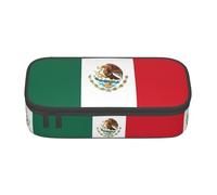 ZhRiYan USA Flag Patriotic Eagle Print Pencil Case â€“ Stationery Pouch Bag for Office, and Travel â€“ Spacious Compartments, Zipper Closure, Flag of Mexico, One Size, Print