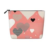 ZhRiYan Valentine's Day Love Fake Hemp Makeup Bag - Versatile Travel Toiletry Bag, Reusable Cosmetic Organizer with Zipper Pouch, Black, One Size, Black, One Size