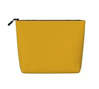 ZhRiYan Vintage American USA Flag Print Fake Hemp Makeup Bag - Reusable Cosmetic Organizer, Daily Storage, Business Trip Essential, Mustard Yellow1, One Size