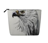 ZhRiYan wolf under moon Print Fake Hemp Makeup Bag - Reusable Cosmetic Organizer, Daily Storage, Business Trip Essential, Sketching An Eagle, One Size