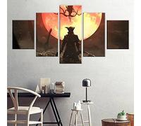 ZHRMGHG Home Art 5 Pieces Bloodborne Moon Presence Anime Poster Dual View Surprise Artwork Modern Framed Wall Art Wall Decoration 150×80Cm