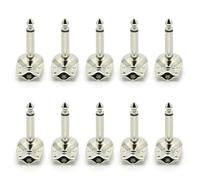 ZHROKNM 4-10Pcs 1/4" 6.35mm Mono Speaker Right Angle Guitar Phono Pancake Connector (10PCS)