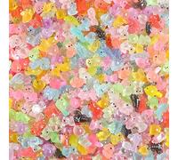 ZHRUOYAO 100 Pcs Luminous Mini Resin Animals Kit - Luminous Tiny Resin Animals Figurines Accessories for Aquarium Fairy Garden Bonsai Decor