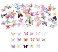 ZHRUOYAO 100 PCS Mini Resin Butterflies, Miniature Dollhouse Accessories Tiny Butterflies for Crafts, Mini Resin Animals Figurines for DIY Fairy Garden Dollhouse Micro Landscaping Decoration