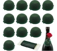 ZHRUOYAO 12 Pcs Floral Foam, Green Round Mini Flower Foam Holder Flower Arrangements Supplies Florist Form Blocks for Wedding Party Decorations, Wine Bottle Decor