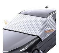 ZHSDMB Windscreen Cover for Dacia Sandero Stepway 5 Places Duster 2000-2023 2024+, Waterproof Windproof Thickened Windshield Cover with Side Mirror Covers Reflective Strips,L&Size