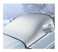 ZHSDMB Windscreen Cover for Volvo XC60 2016-2017, Car Windscreen Cover, Ultra Thick Dust Water Resistent Snow Ice Frost, Elastic Straps Hooks Reflective Strips,A-White