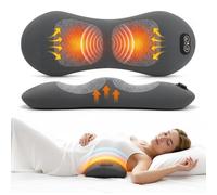 ZHSDUEWN Theraback 3-in-1 Back Therapy Massager for Back Pain Relief, Gray | 135° Ergonomic Curved Design, Built-In Heat, Vibration & Traction Function, Sciatica Pain Relief Products, Ideal For Home