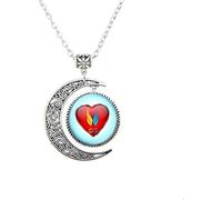 ZHSHQIN Twin flam Pendant Twin Flame Love Moon Necklace Twin Flame Jewelry Heart Charm Jewelry Soul Mate Jewelry